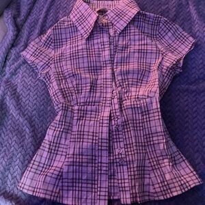Princess Polly Brown and White Plaid Shirt